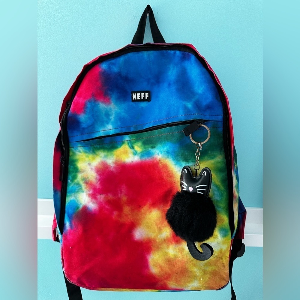 Tie dye multicolored school NEFF backpack, good condition